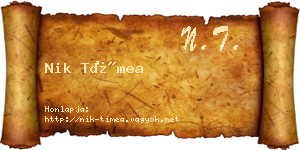 Nik Tímea névjegykártya