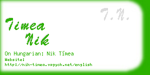 timea nik business card